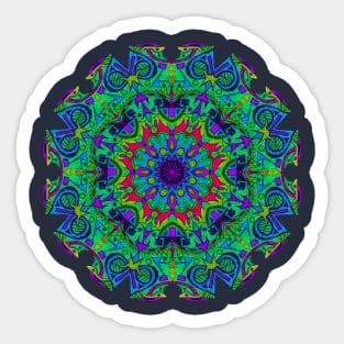 Neon Blue Mandala Sticker